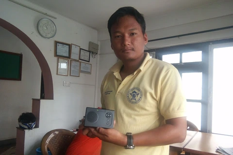 Distrubuting Tamang Audio Bible